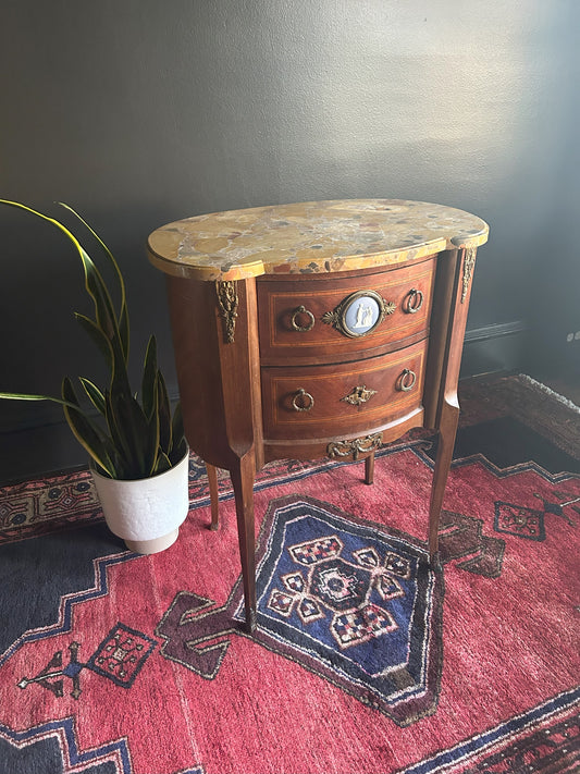 French provincial table with Wedgewood inlay