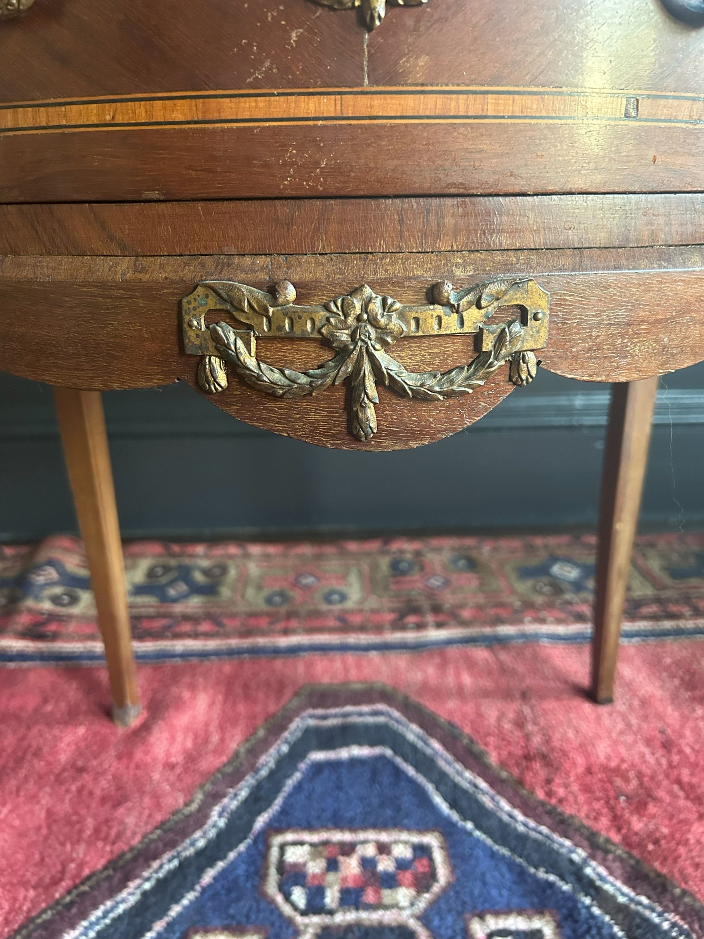 French provincial table with Wedgewood inlay