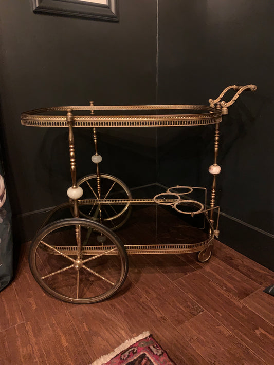 vintage neoclassical bar cart