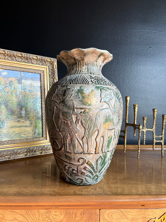 large vase with roman scene