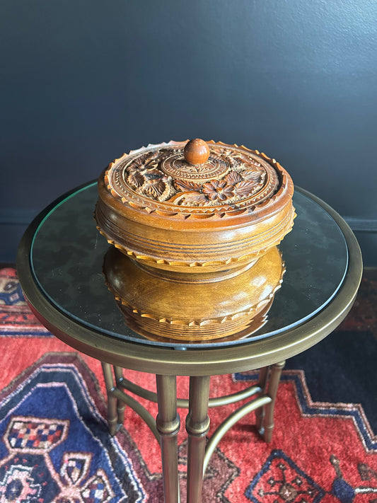 ornate carved lidded bowl