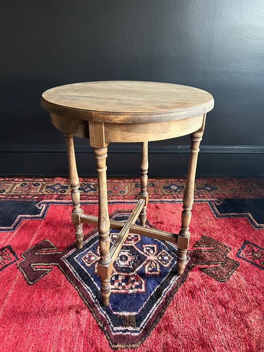 classic wooden round end table
