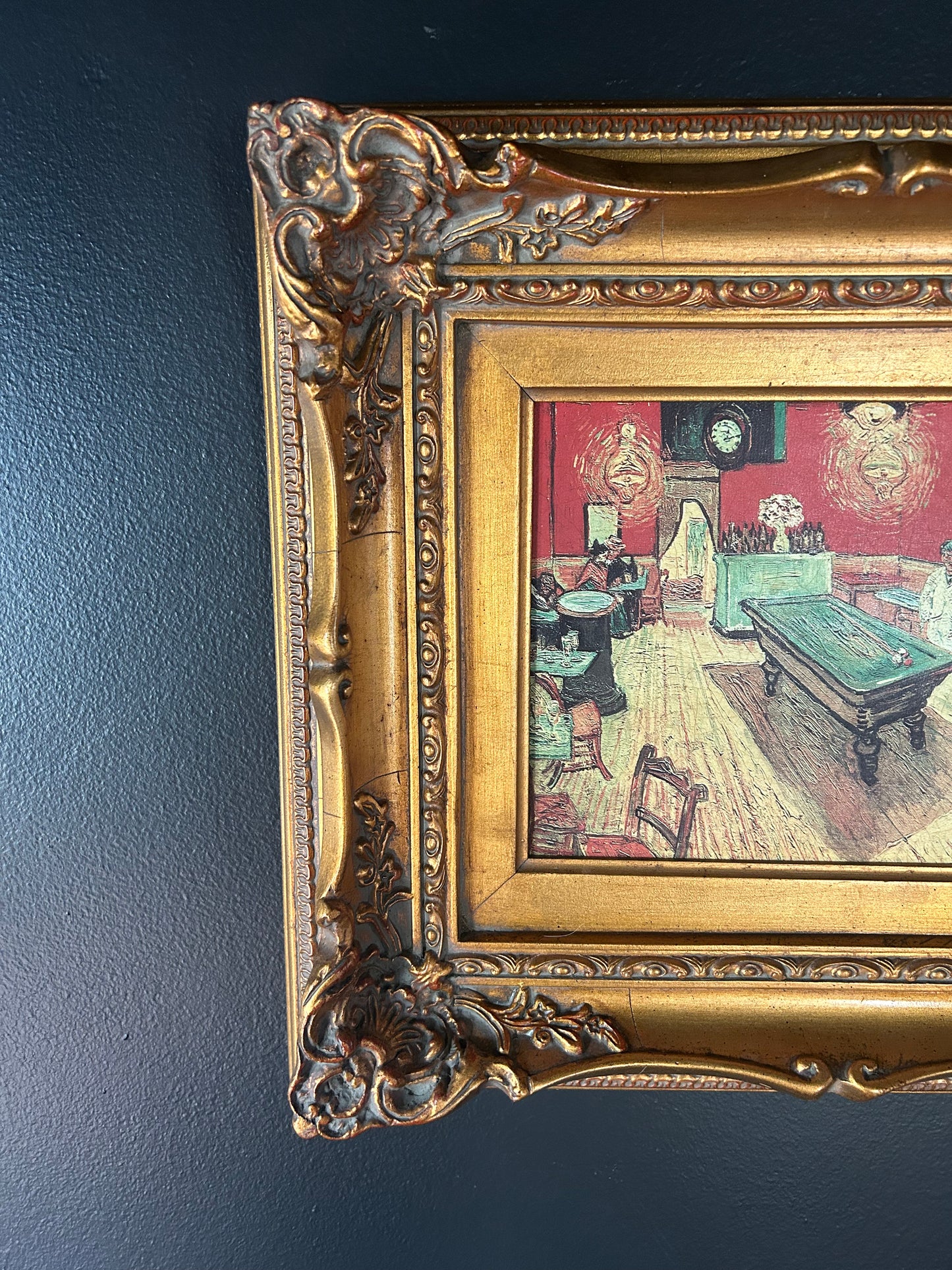 Van Gogh 'Night Cafe' reproduction with gilded frame