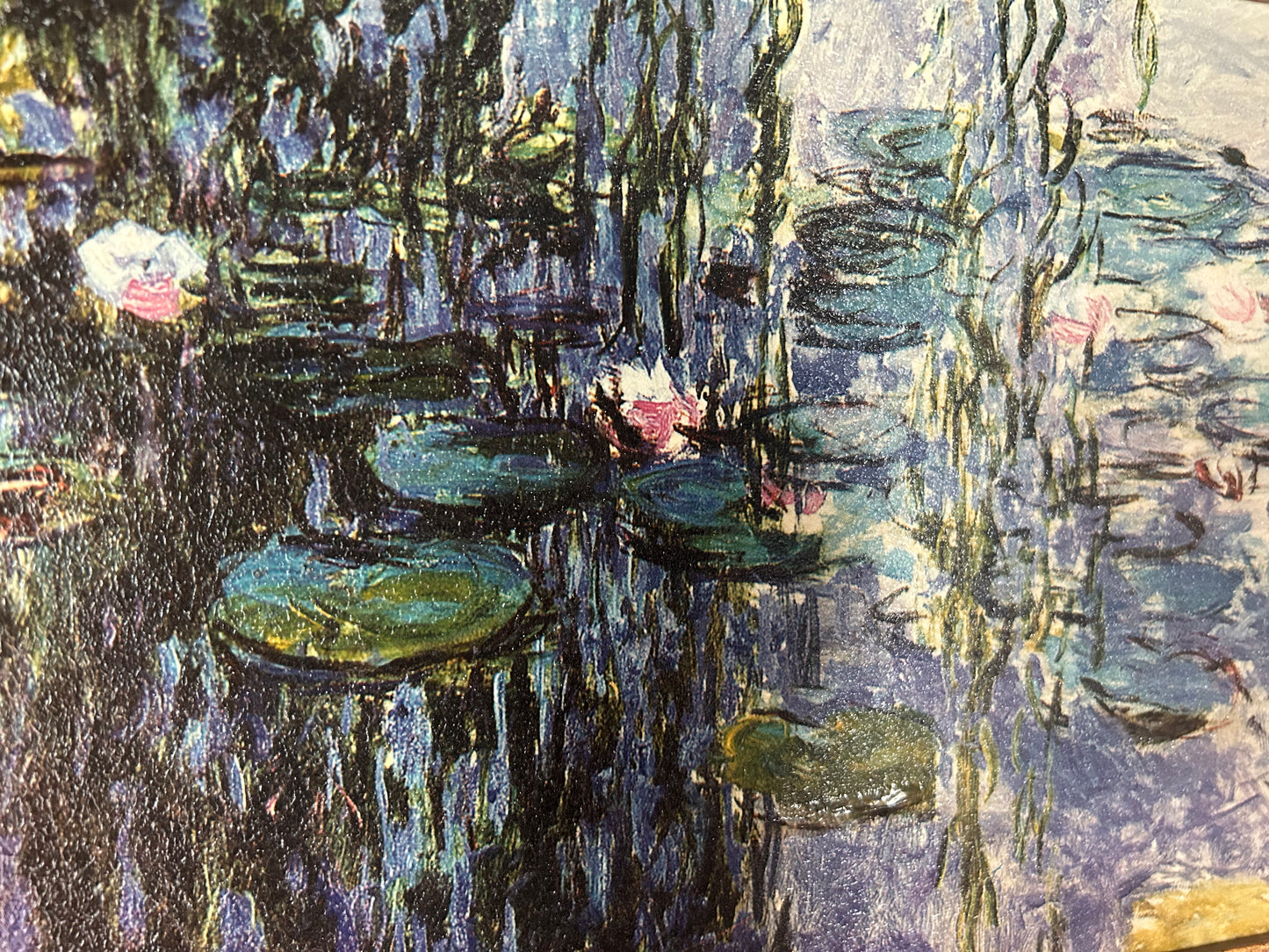Monet 'Water Lilies' reproduction with gilded frame