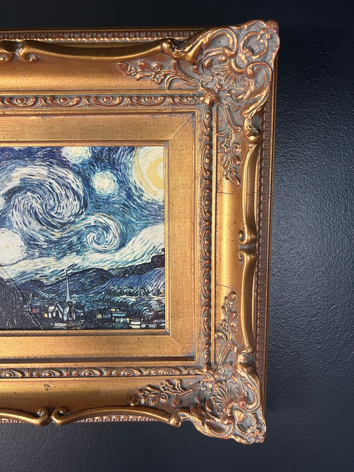 Van Gogh 'Starry Night' reproduction with gilded frame