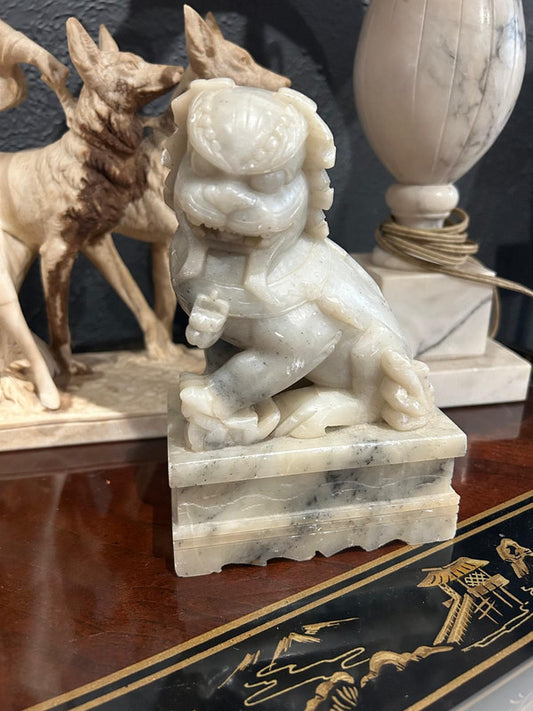 gorgeous soapstone foo dog statue