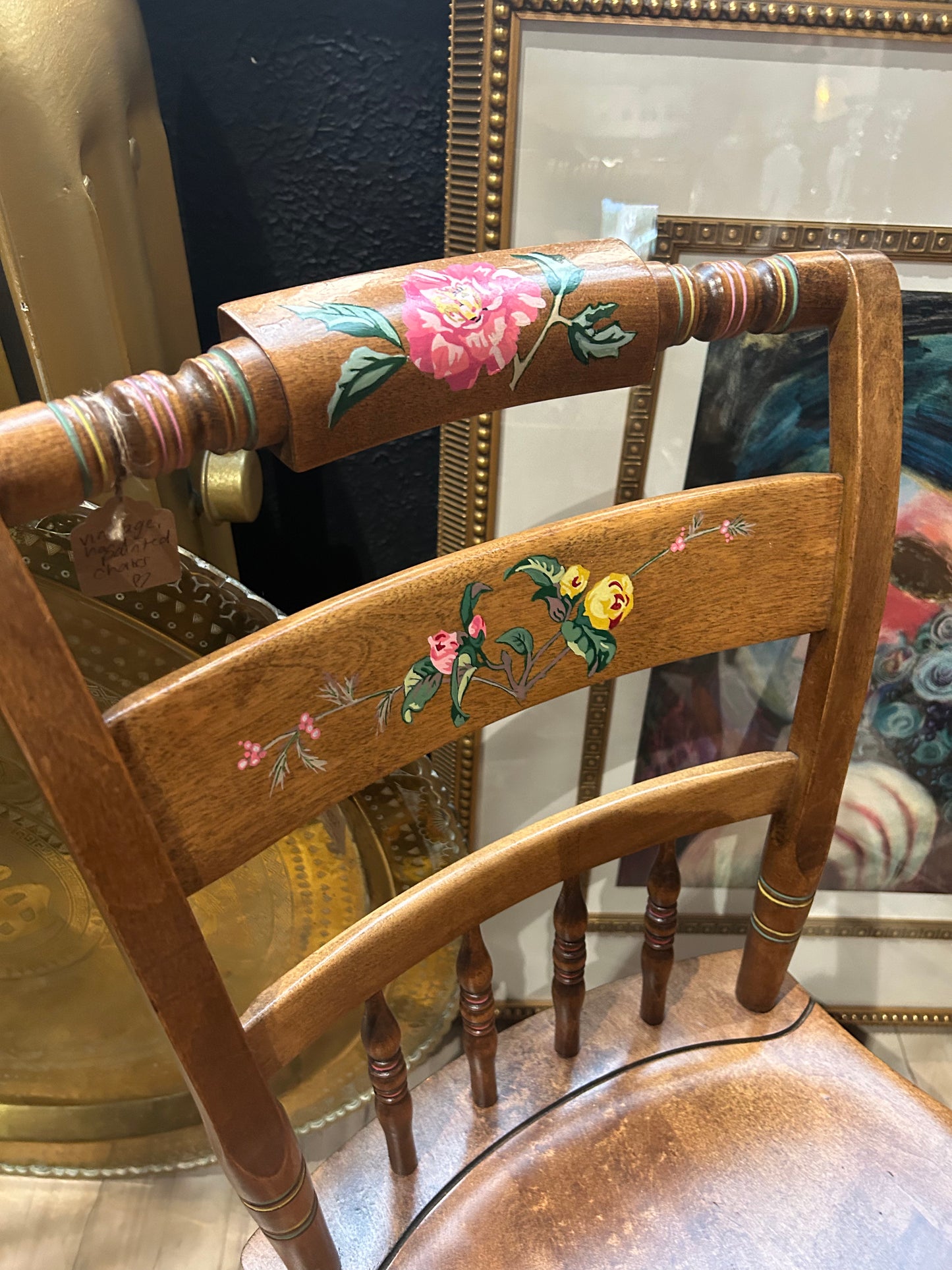 vintage hand-painted Hitchcock-style chairs (pair)