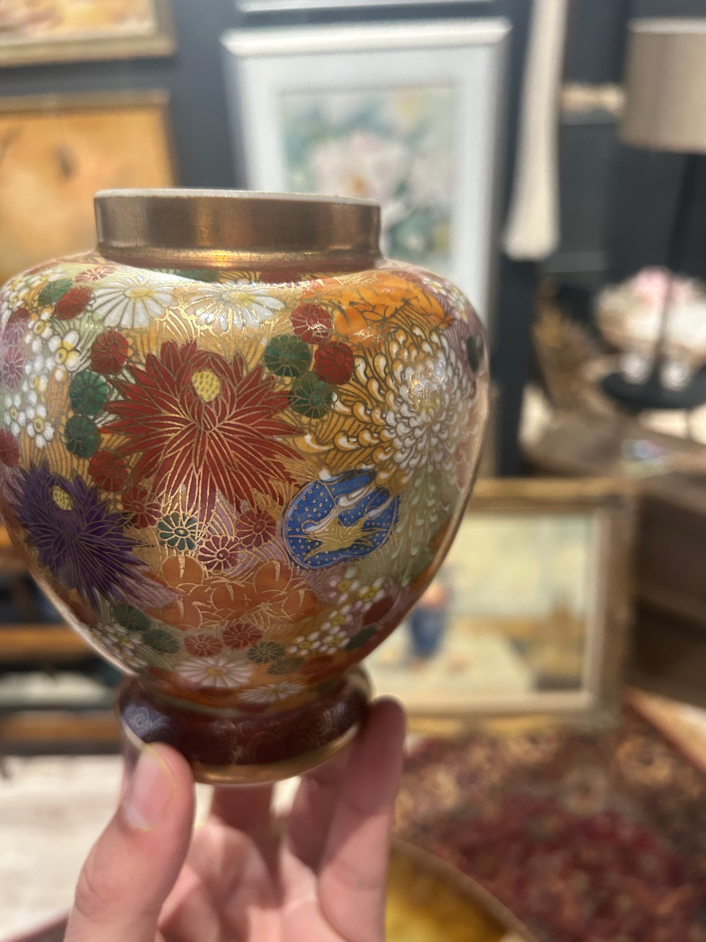 antique Japanese Satsuma mille fleur vase