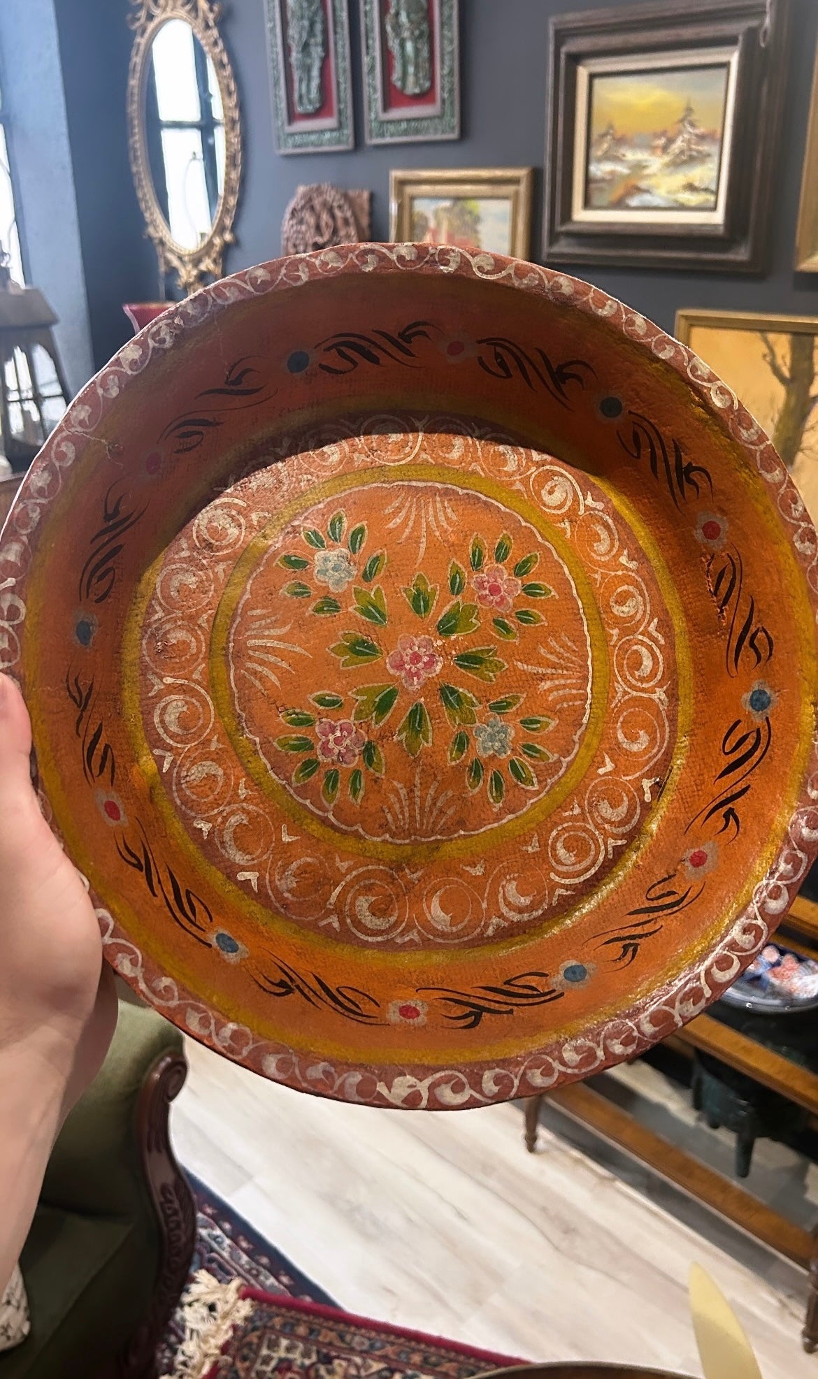 vintage hand-painted decorative dish