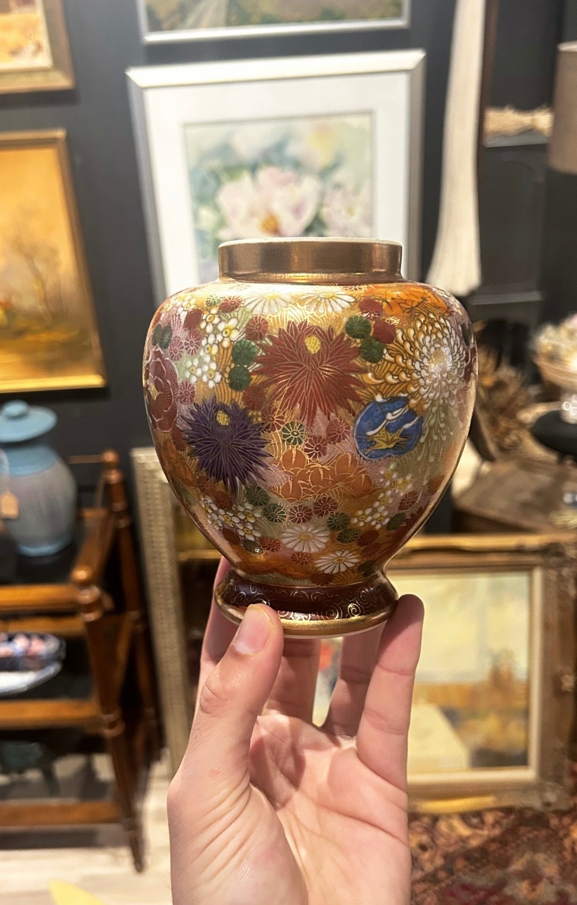 antique Japanese Satsuma mille fleur vase