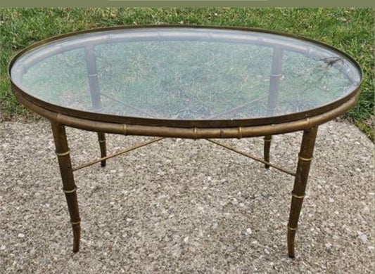 brass faux bamboo coffee table