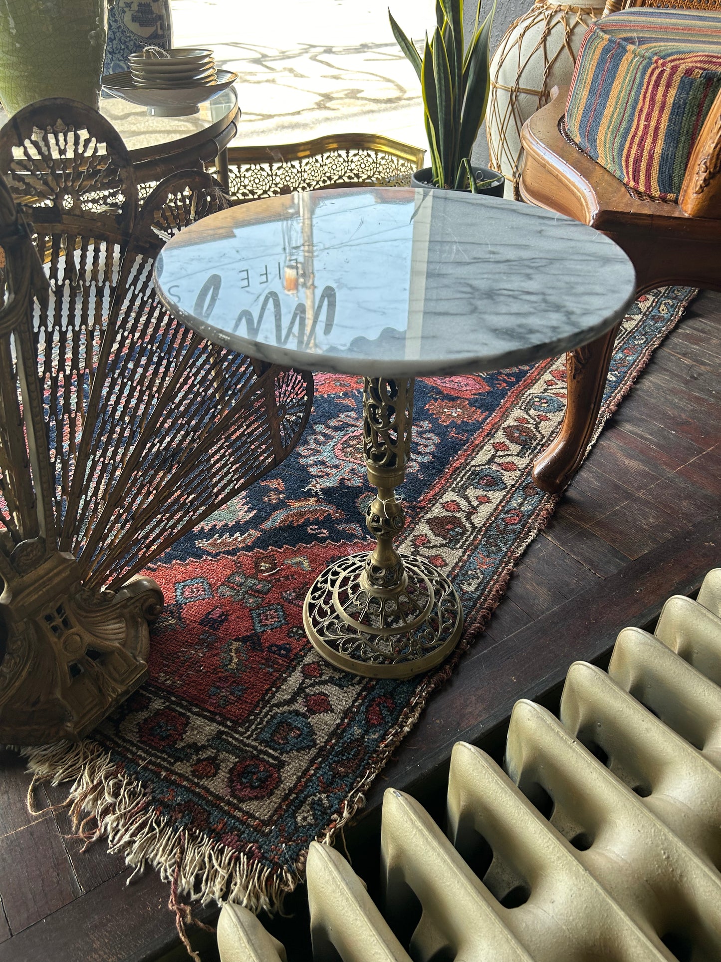 vintage marble top plant stand