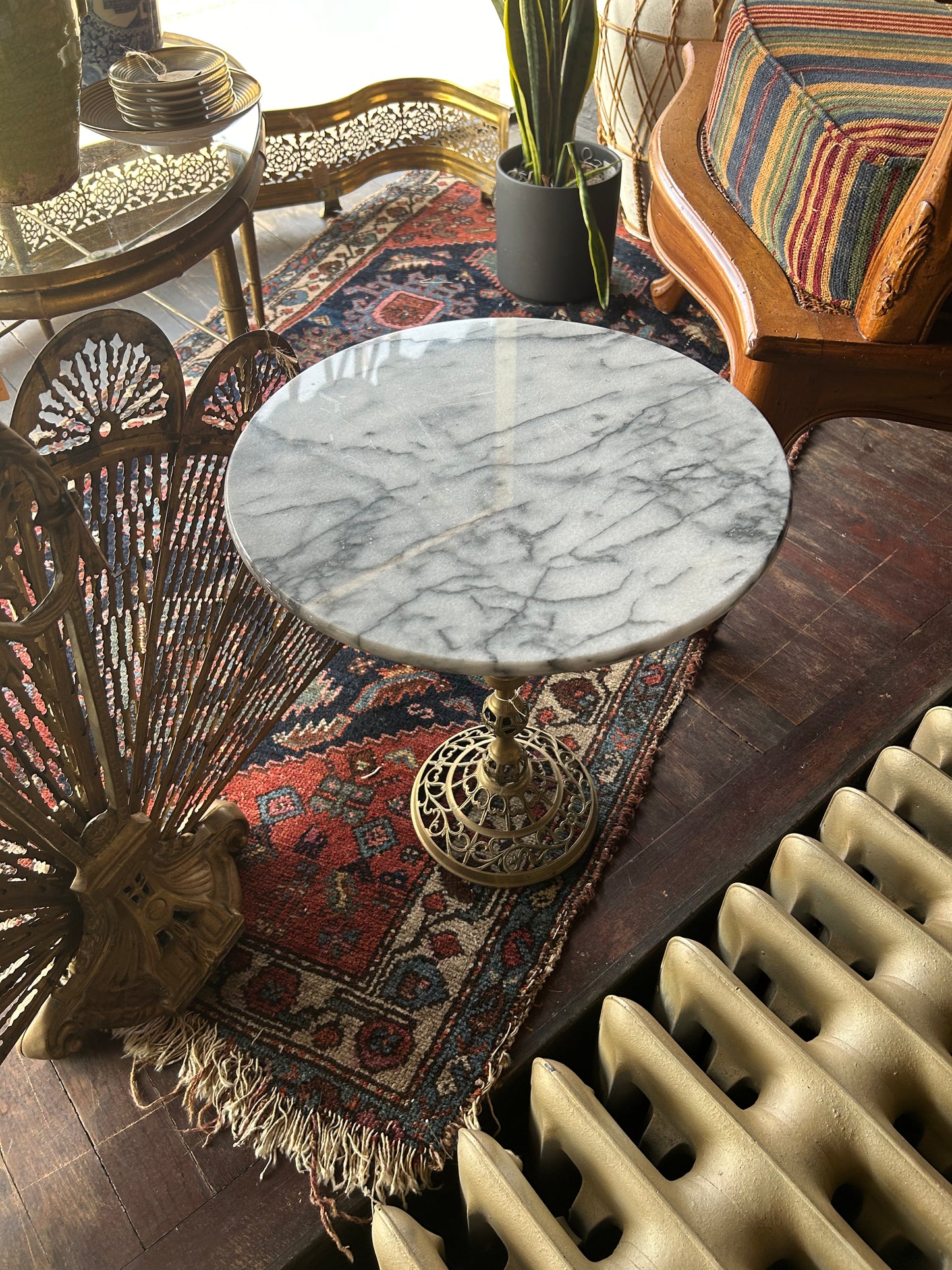 vintage marble top plant stand