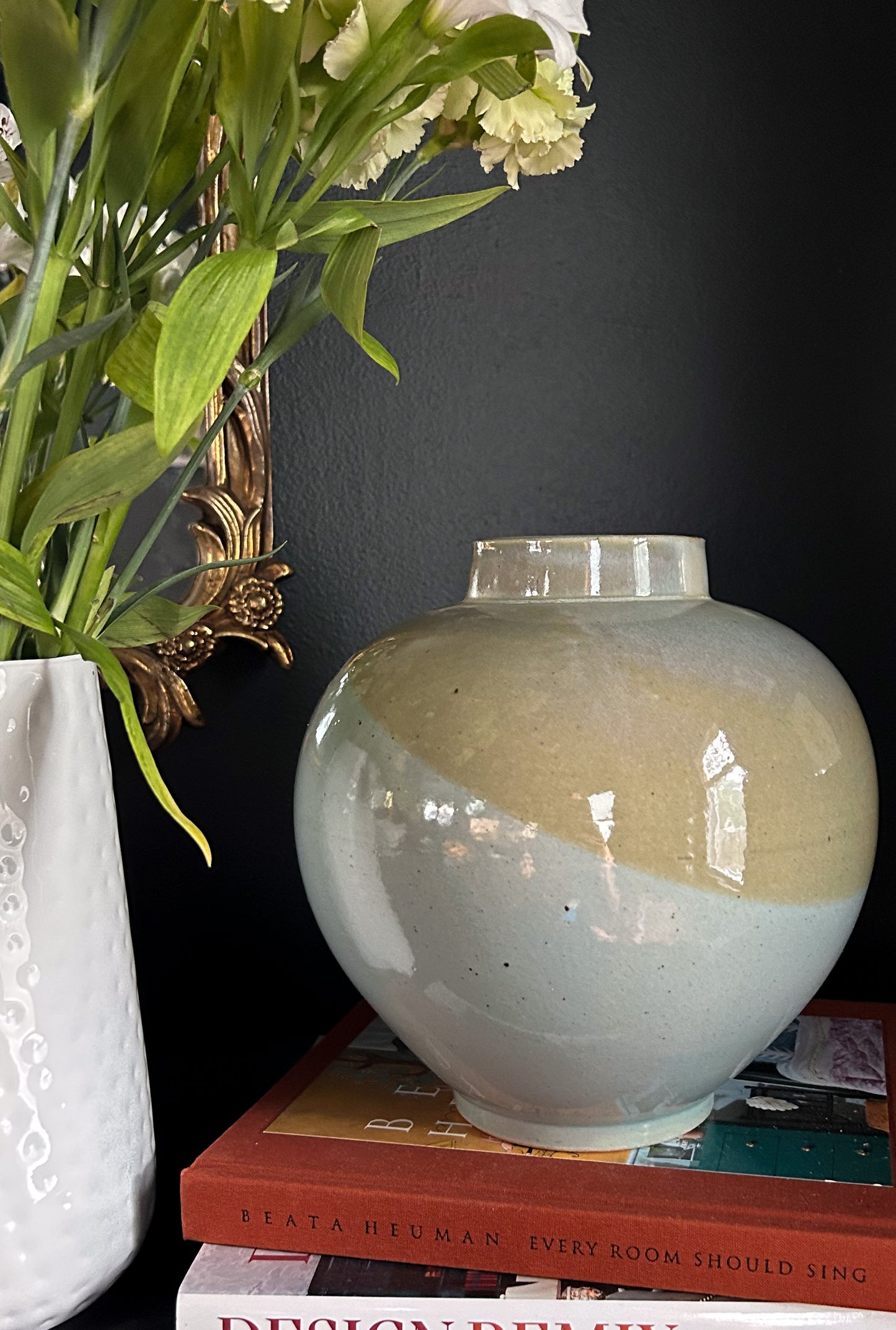 spherical ceramic vase