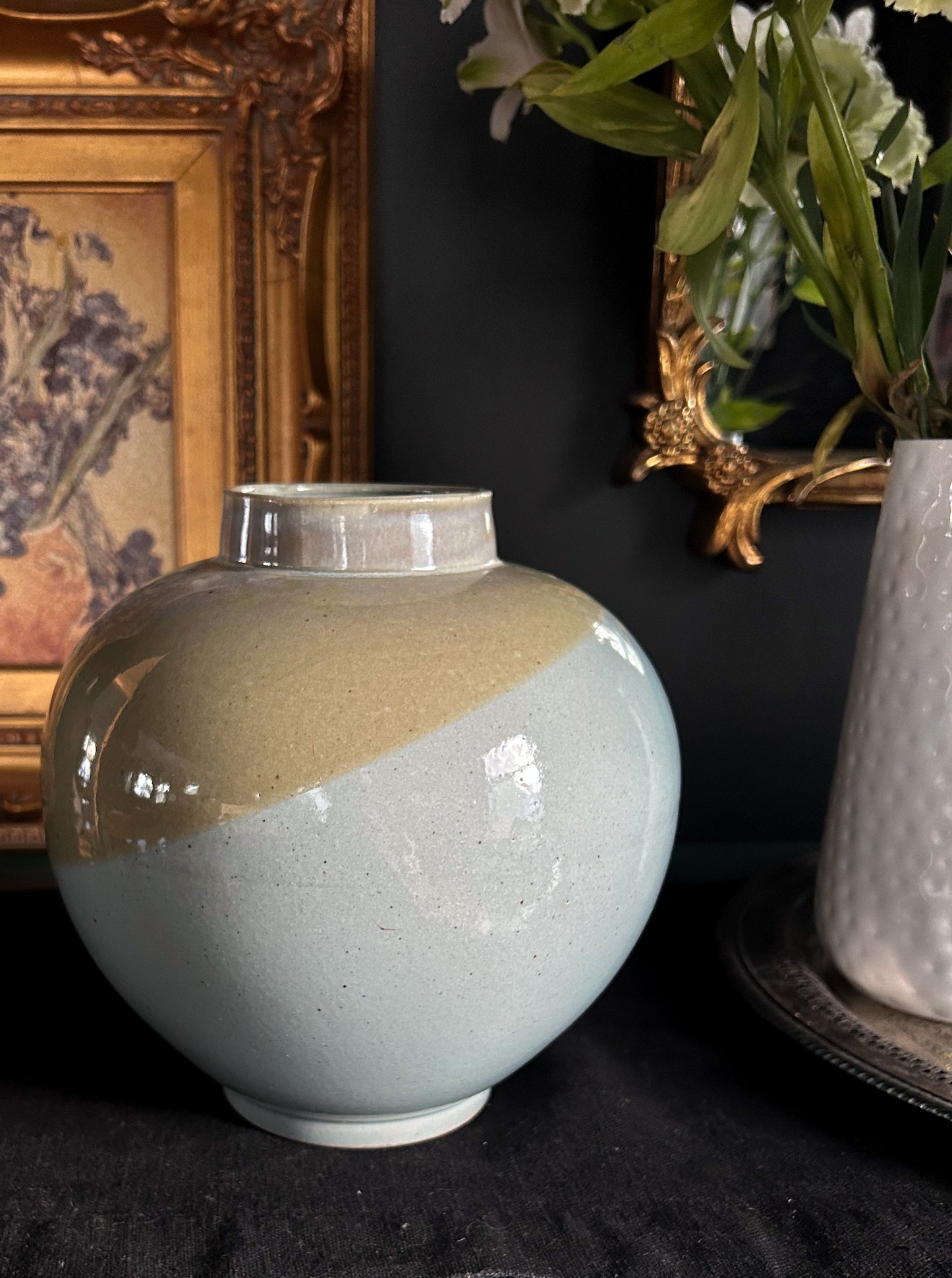 spherical ceramic vase