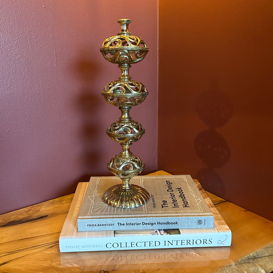 large decorative brass finial