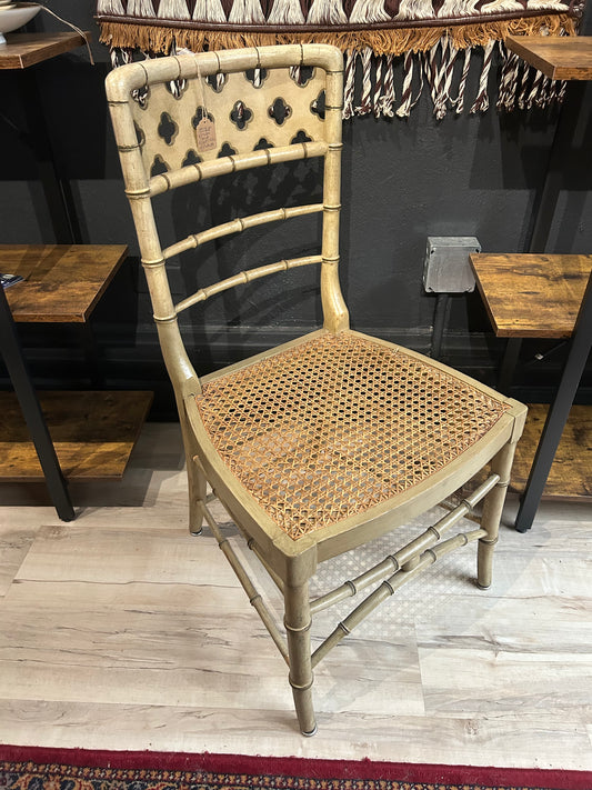 unique caned chairs with cutout back