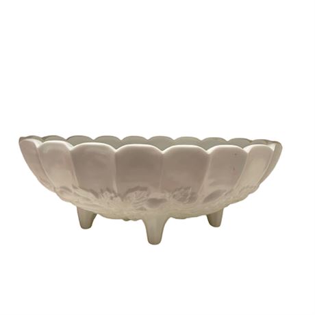 vintage milk glass footed centerpiece bowl